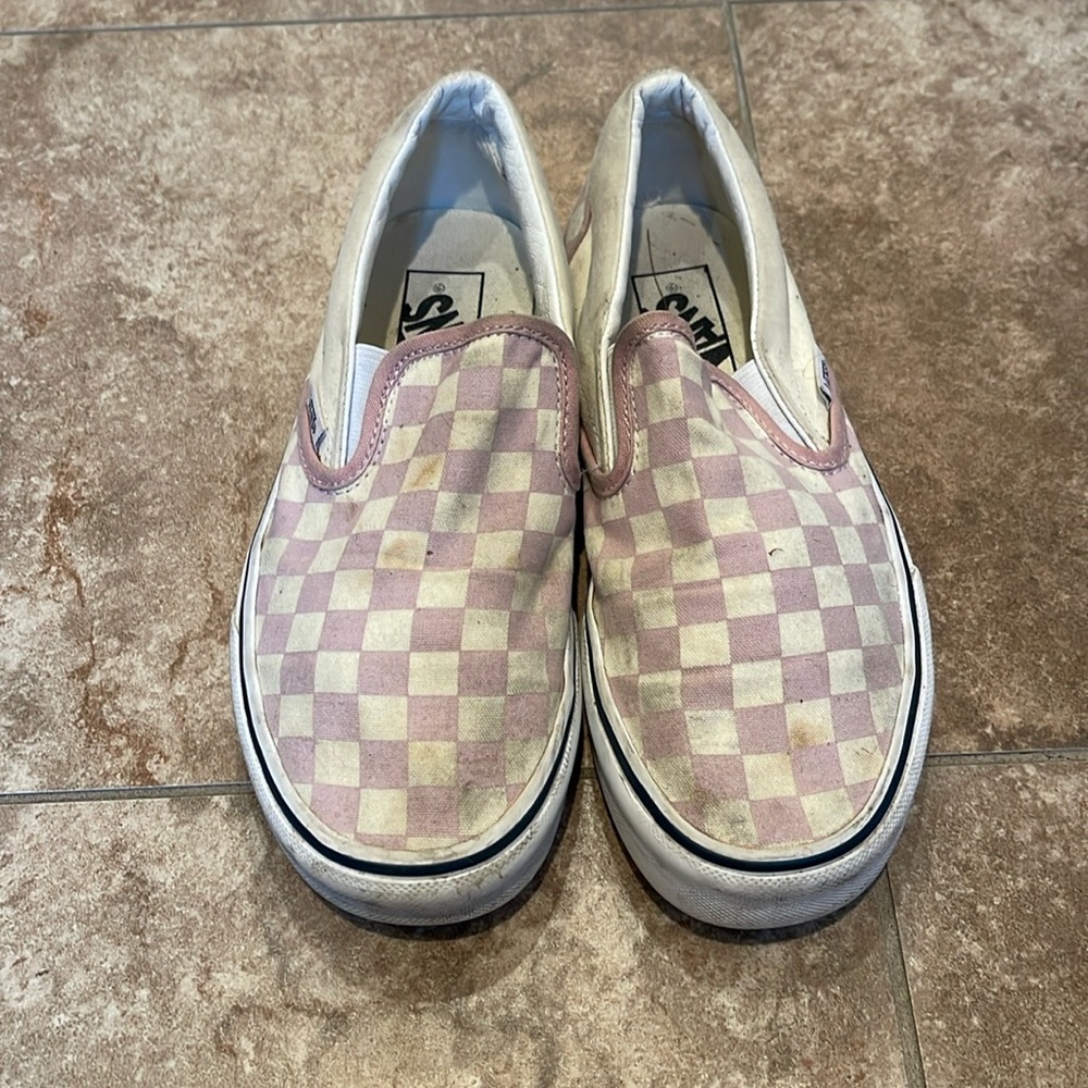 Pink checkered vans